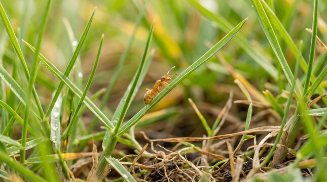 ant on grass