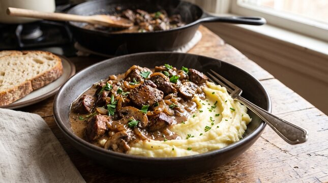 Beef Stew with Mashed Potatoes