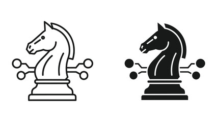 Digital chess knight vector illustration © Zexo