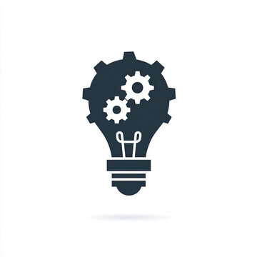 transparent light bulb with gears vector icon design