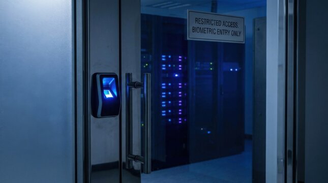Secure Server Room Door with Biometric RFID Digital Keypad Access System