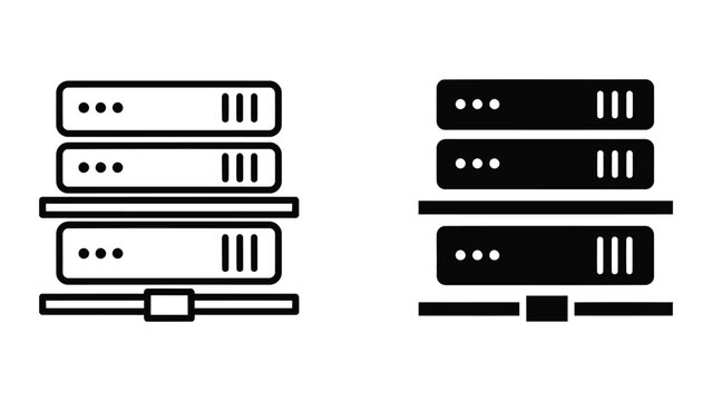 Network server rack icon set for data center and enterprise cloud infrastructure systems