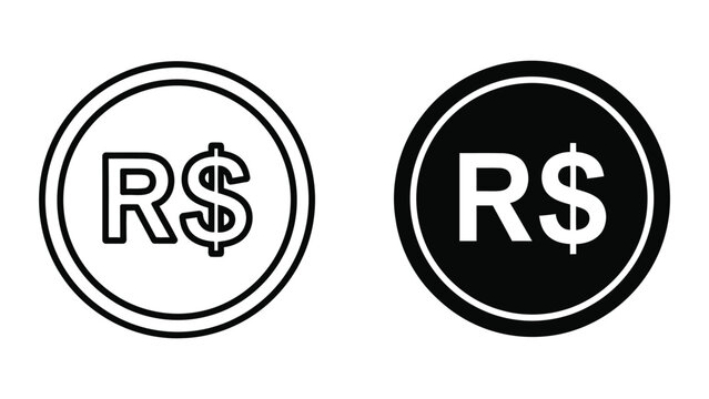 Brazilian real currency symbol vector illustration