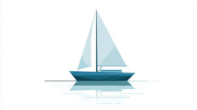transparent sailboat vector illustration on calm ocean water