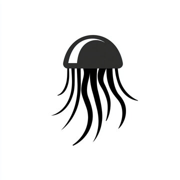 translucent jellyfish vector illustration with simple tentacles