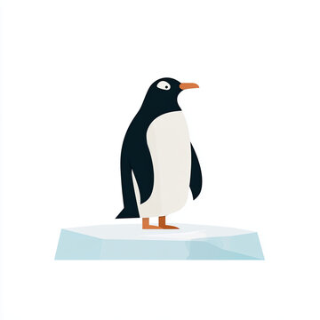 transparent background penguin vector illustration on ice