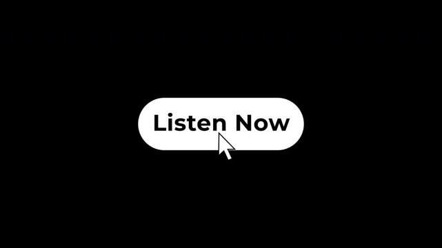 Listen Now Button Click Motion Animation With Mouse Cursor On Green Screen
