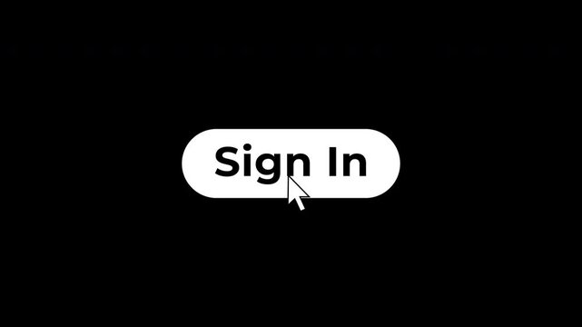 Professional Sign In Button Click Interaction Motion Graphic Design On Black