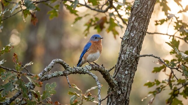 Eastern bluebird perched