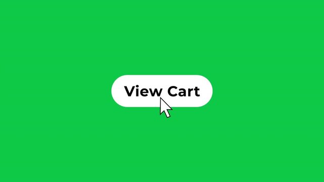 View Cart Action Button Interaction With Mouse Pointer On Green Screen Background