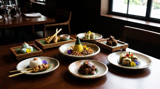 Indonesian food spread