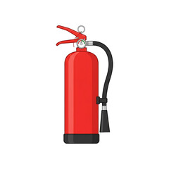 Obraz premium Red fire extinguisher isolated on transparent background for emergency safety and fire protection Ai Generated