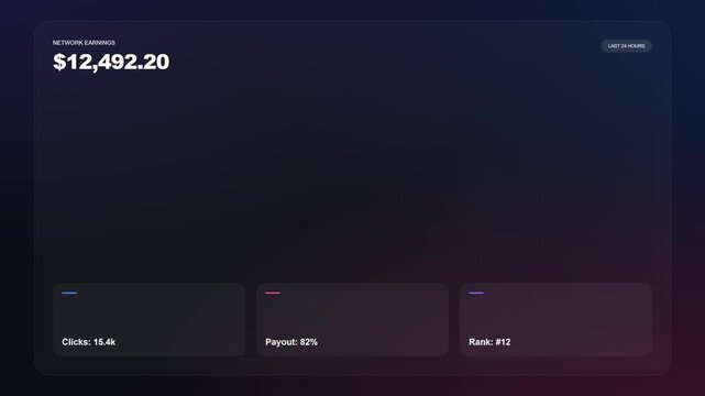Modern Fintech Financial Dashboard Interface with Earnings and Marketing Analytics Background Loop