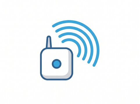 Wireless home sensor icon for smart security systems and internet connectivity technology.