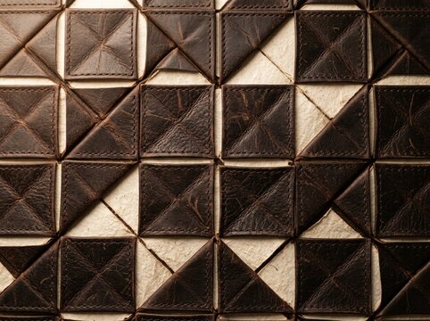 Close-up of geometric black and white tile pattern for interior design