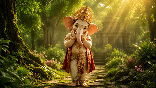 lord ganesha pic, god ganesh picture, god ganesh image with copy space