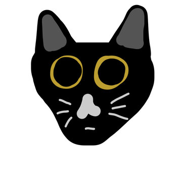 a cute black cat face