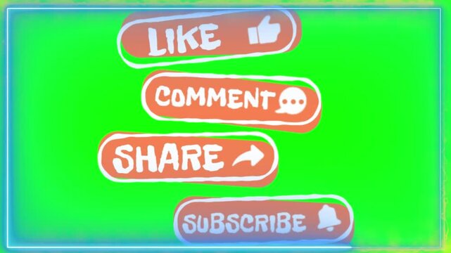 Social media buttons animation with like comment share