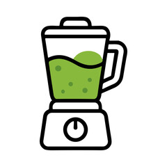 Naklejka premium Green Smoothie Being Blended in a Kitchen Appliance