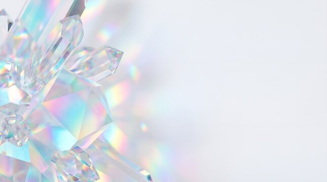 Holographic crystal diamond refraction aesthetic background
