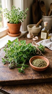 Fresh oregano herbs