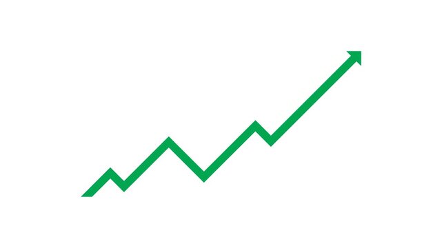 Green Arrow Business Growth Graph Animated Motion Graphic Background