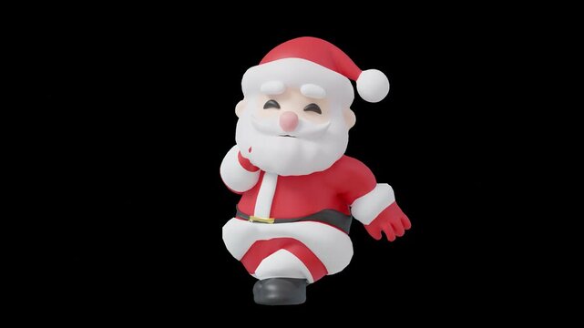 Cute 3D Santa Claus Bboy Uprock Dancing Animation