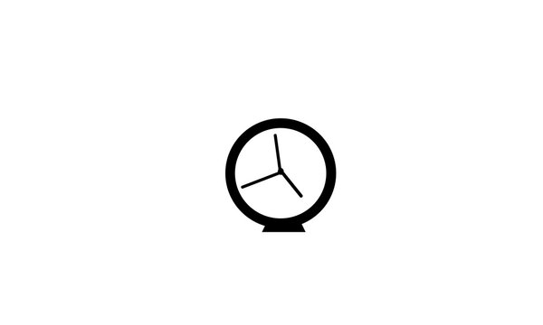 Black clock icon wall timepiece white high resolution picture