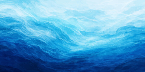 Fototapeta premium Abstract blue ocean water waves reflecting bright sunlight under a clear sky