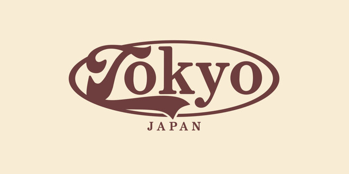 Retro vintage typography college varsity tokyo japan slogan for print, jersey, tee, hat, t-shirt, sweatshirt, hoodie for clothing brand design - Vector