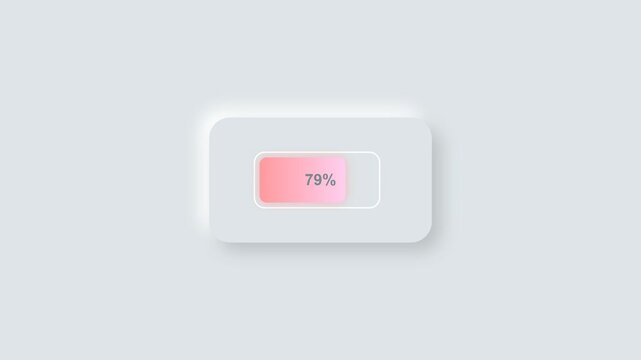 Neumorphic progress bar ui kit with pink gradient indicators