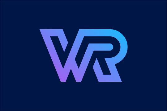 WR Letter Geometric Modern Logo