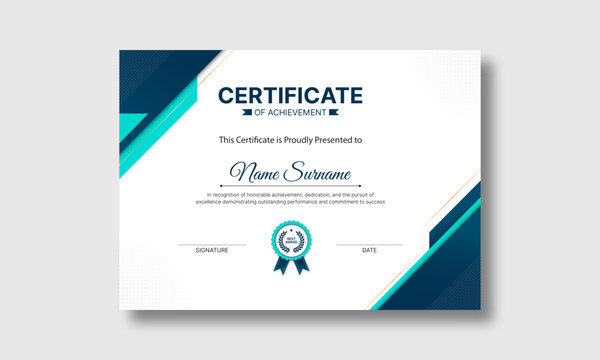 Modern certificate of appreciation template, professional award recognition design