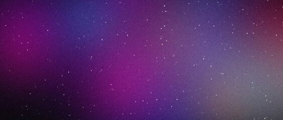 Dreamy nebula art illustration with soft grain and white stars on purple background © AKLIMA