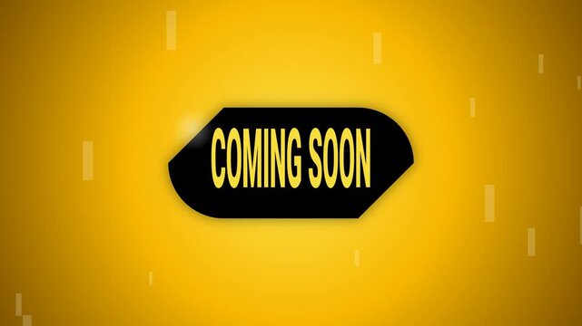 Coming Soon Yellow Background Motion Graphic Animation For Business Marketing Reveal And Modern Digital Promo Teaser Advertising Strategy Campaign