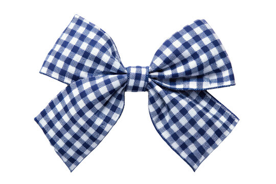 gingham bow tie isolated on white background