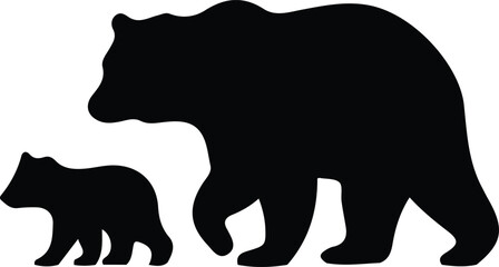 Fototapeta premium Black Bear Silhouette Vector Illustration