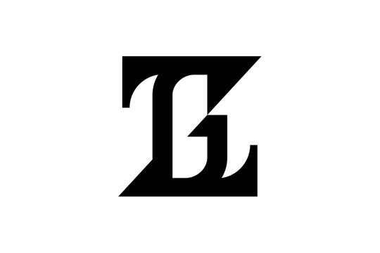 ZG or GZ Letter Serif Logo