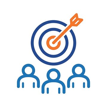 Target audience icon representing business strategy, marketing, and goal achievement