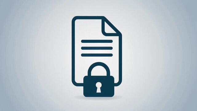 Secure Document and Data Protection Padlock Icon Animation