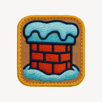 Embroidered chimney patch design.