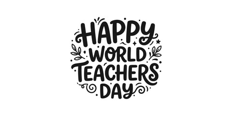 Set of black and white badge and ribbon labels for Teacher Day celebration and appreciation designs isolated on transparent background © Halima