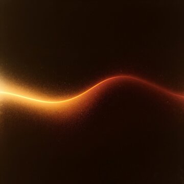 Shimmering golden wave of light particles flowing across a dark background with gold light particle wave design
