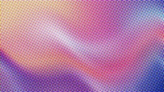 Retro halftone gradient background, vibrant purple and pink pop art texture, colorful abstract comic book pattern