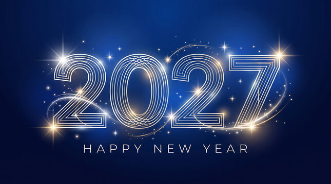 2023 new year celebration with fireworks and confetti , Happy New Year 2027, New Year 2027, Happy New Year, New Year, 2027 Typography, 2027