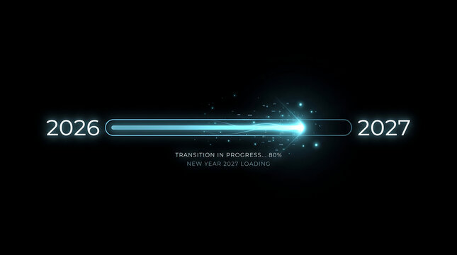 Modern timeline slider with years 2026 to 2027 , Happy New Year 2027, New Year 2027, Happy New Year, New Year, 2027 Typography, 2027
