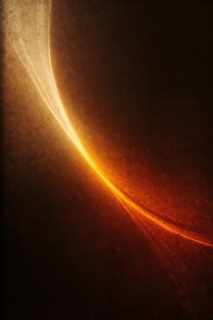 Abstract golden light curve streak against dark background with curved light glowing trail fluid motion energy flow