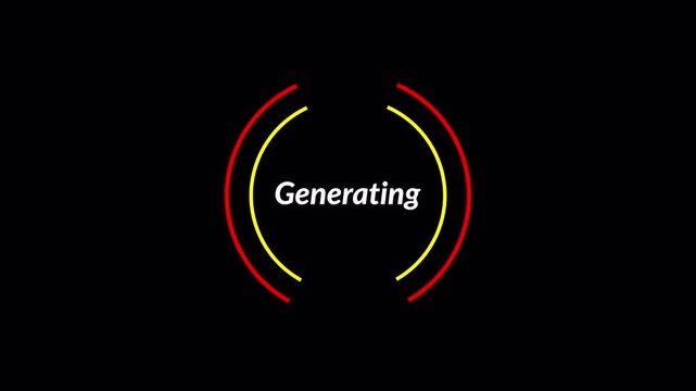  Animated Ai loading animation  in 4k animation with alpha channel with rotating neon circular progress bar for tech interface and digital software ui on transparent background 