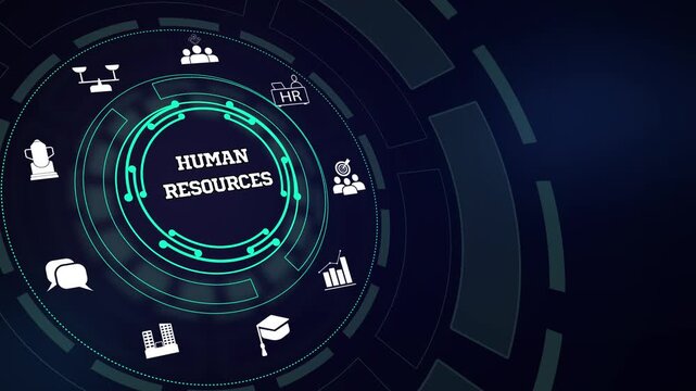 Managing workforce talent acquisition and staff onboarding with a human resources HUD interface display