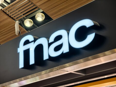 Paris, France-Dec.3rd 2025: Fnac brand logo store sign